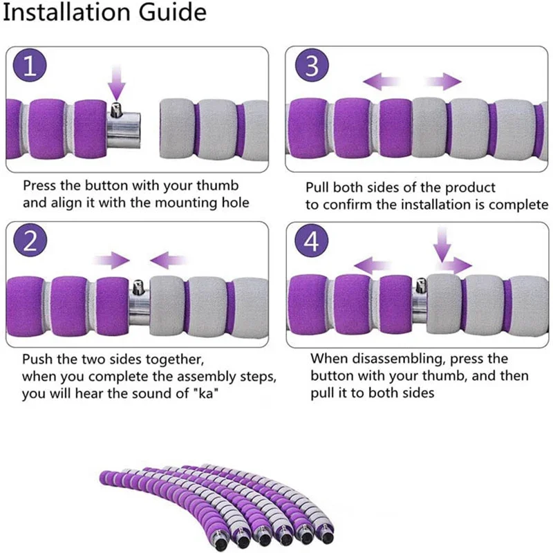 Detachable Sponge Massage Aggravated Hulla Hoops Thin Waist Trainer Massage Sport Hoop Abdomen Beautiful Waist Fitness Equipment