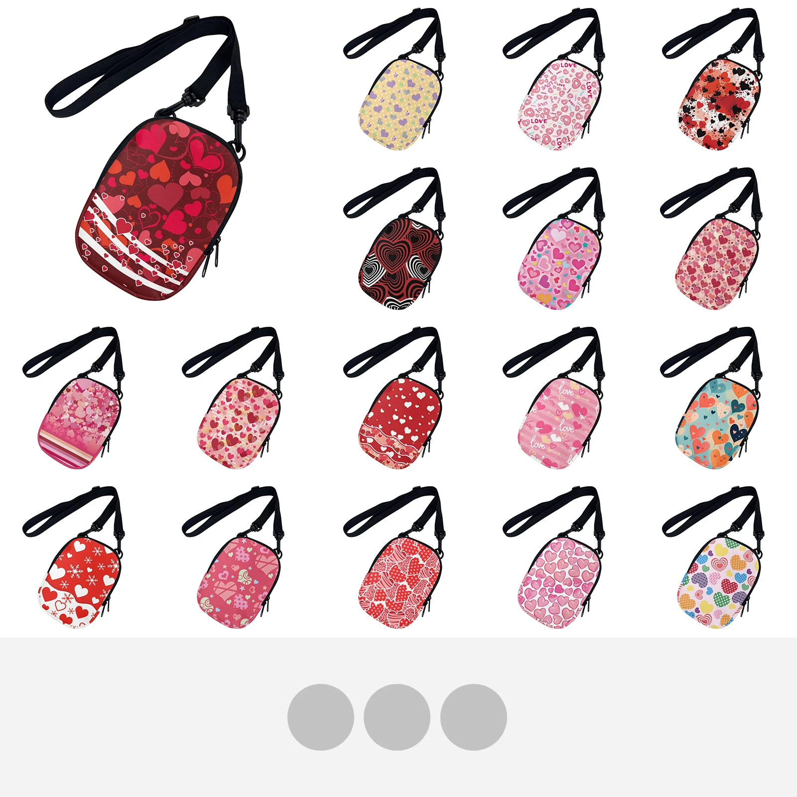 

High-Quality Unisex Small Crossbody Bag Heart Pattern Soft And Comfortable Polyester Fabric Fit Give Girlfriend's Birthday Gift