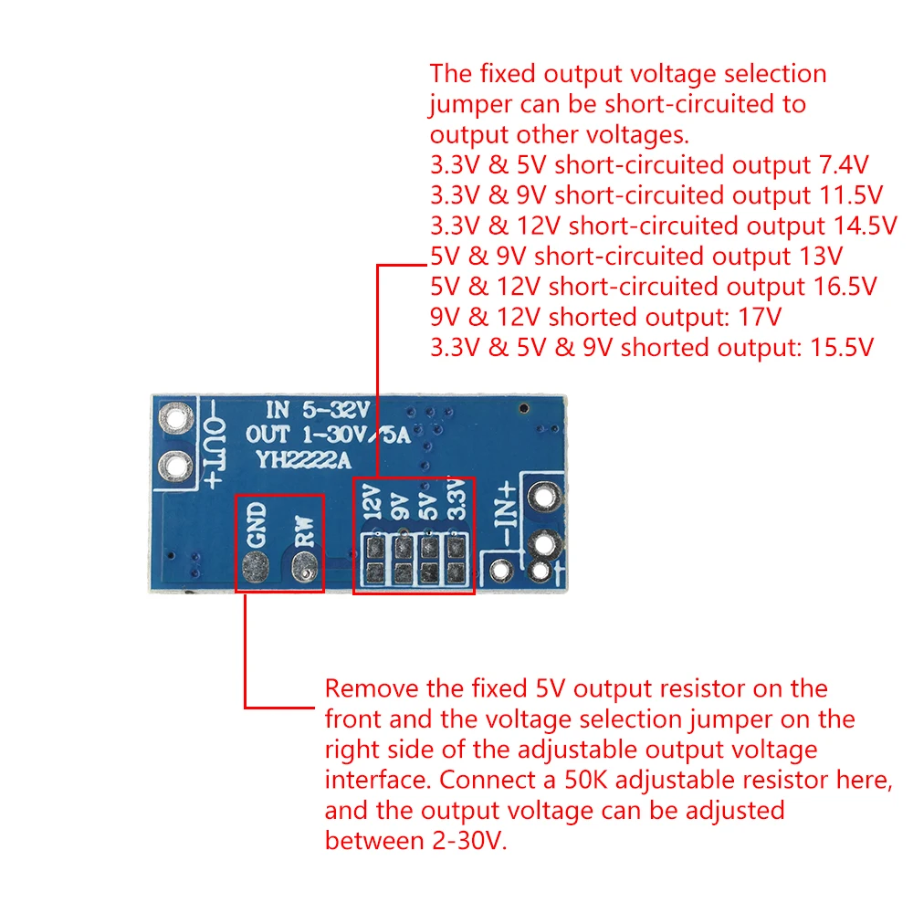 Module Boost Buck 3.3V 5V 9V 12V Régulateur Tension CC CC 2A