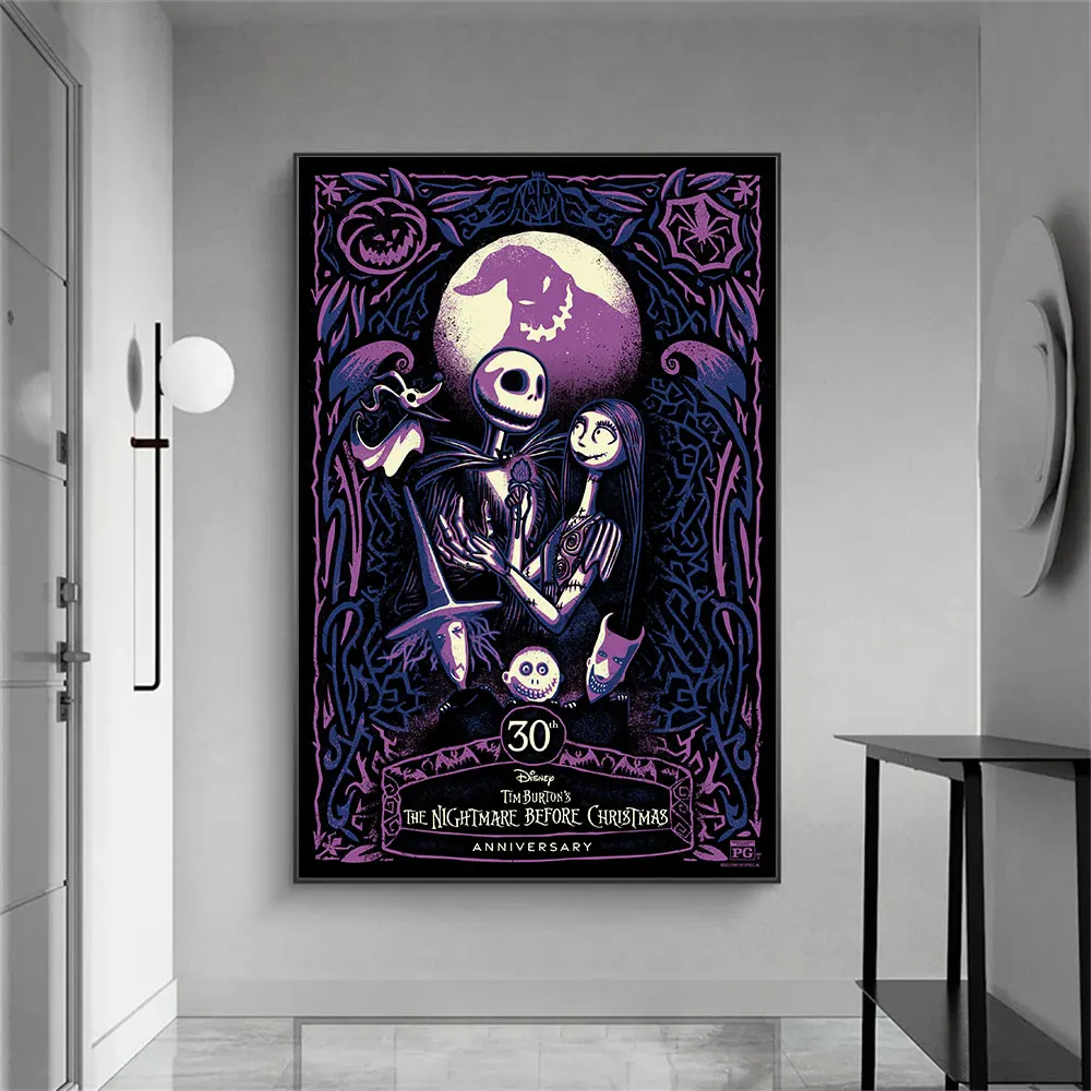 Disney The Nightmare Before Christmas Print Poster, Pintura em Tela, Arte  Mural, Fotos, Decoração de Casa, 30 ° Aniversário - AliExpress, image size:1000x1000