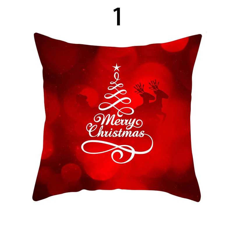 Description Picture 3 of item45X45Cm Christmas Red Throw Pillow Case Holiday Decoration Xmas Cushion Cover Navidad Noel Gifts Happy New Year Ornaments Gift