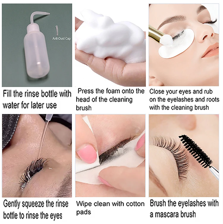 Description Picture 5 of item60Ml Customize Vegan Private Label Cleaning Oil Free After Care Mouse Skin Friendly Lash Shampoo Brow Eyelash Cleanser