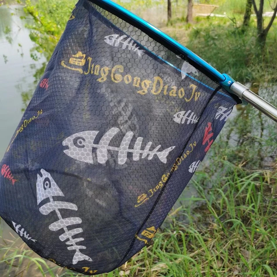 Outdoor-Aluminiumlegierung Kreisförmiges Netz-Fischernetz Abnehmbarer Karpfenfänger Großes Fischlandungsnetz zum Angeln – Detail 8