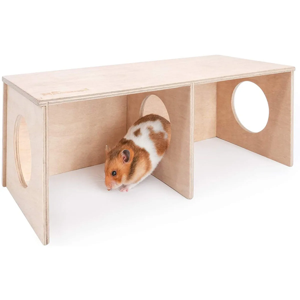 1pc Hamster Squirrel Solid Wood Hideout, Hedgehog Wood House, Hamster Nest, Small Pet Bedroom, Chicken Small House