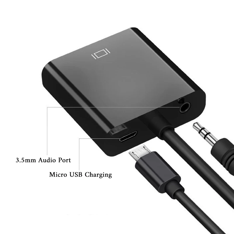 

HDMI-compatible to VGA Adapter Male To Famale Converter for PS4 1080P Digital to Analog Video Audio For PC Laptop Tablet