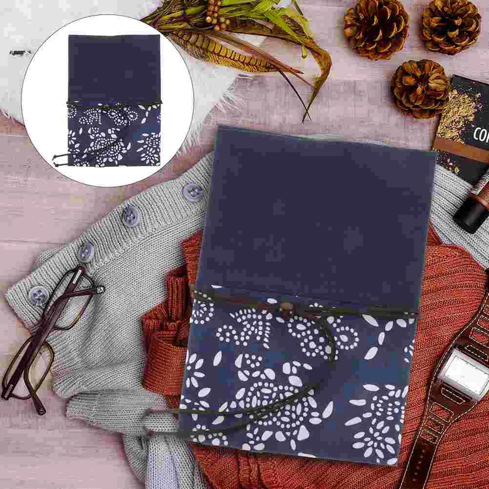 

Ink Blue Dyed Cloth Book Cover Protector Textbook Protection Sleeve Pouches Covers Reusable Chic Fashion Books