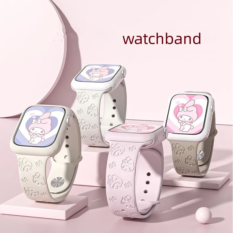 

New Anime Sanrio My Melody iWatch Print Silicone Strap 38 40 41 42 44 45 49 Mm Iwatch Watch Strap 1/2/3/4/5/6/se/7/8 Gift