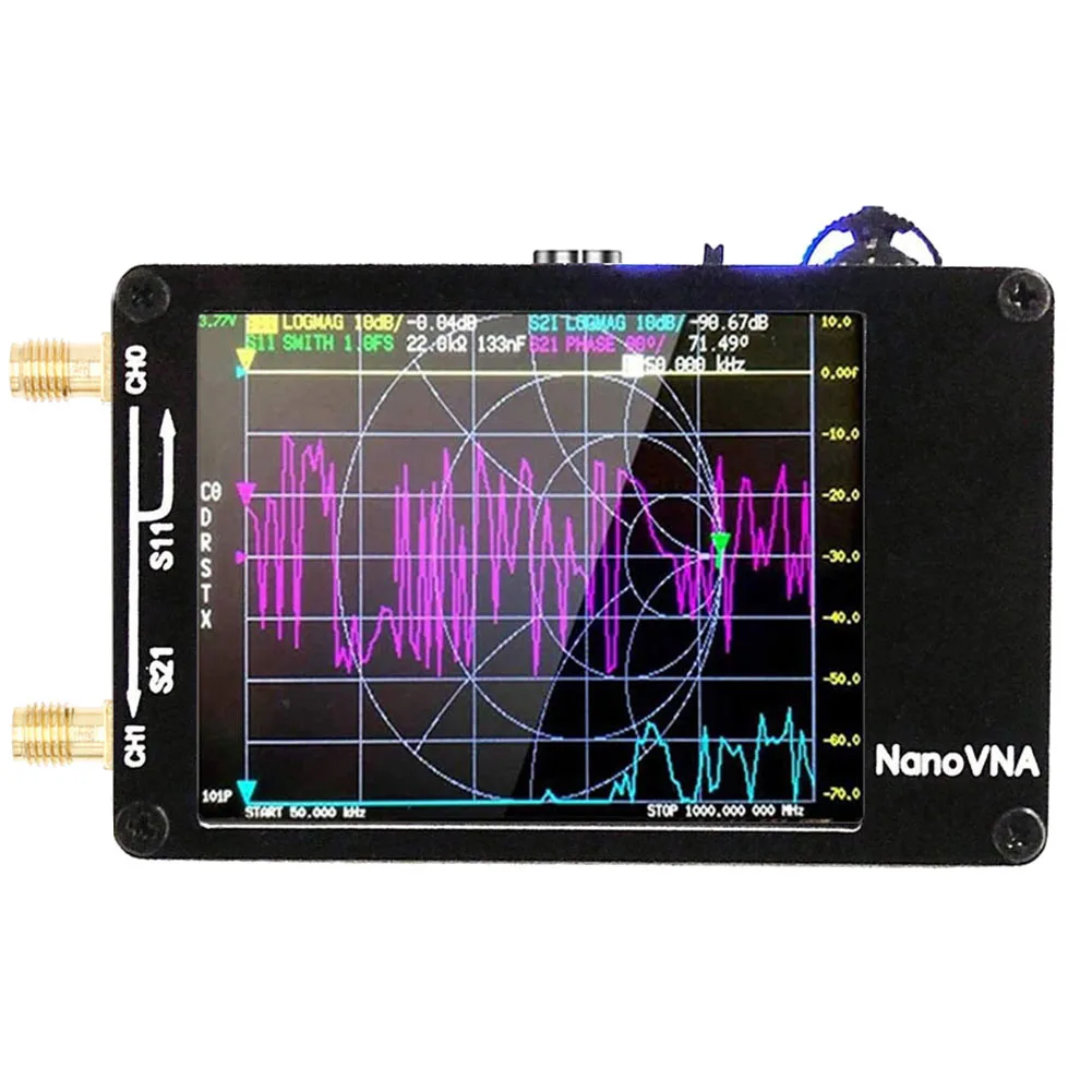 AS63 Upgraded Version NanoVNA-H Vector Network Antenna Analyzer 10KHz-1.5GHz MF HF VHF UHF with SD Card Slot