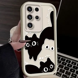 Adorable Black Cat Soft Phone Case Cover - S22 (1)