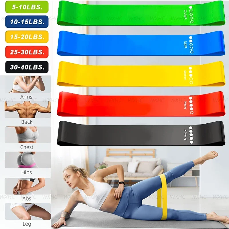 Resistance Bands Set of 5 Exercise for Home Fitness Stretching Strength Training
