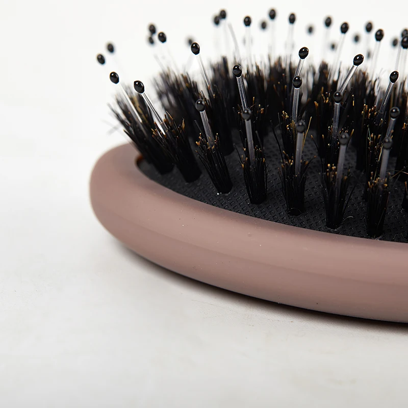 Description Picture 4 of itemHair Brush Oval Boar BristleNylon Hair Comb Mini Anti-static Hair Scalp Massage Comb Hairbrush Salon HairCare Brush Styling Tool