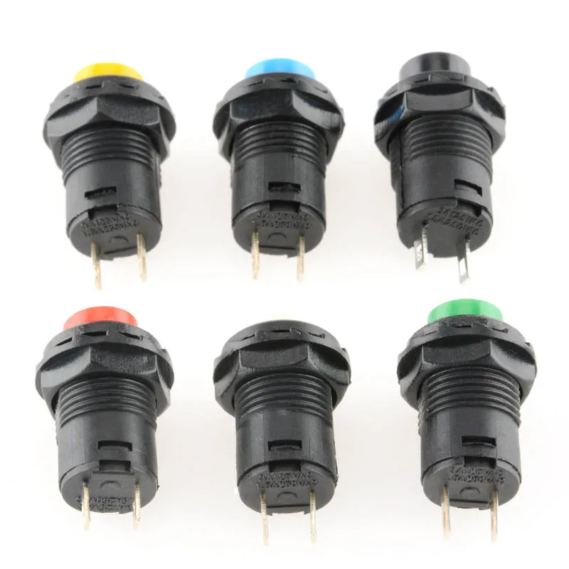 6pcs Self-Lock /Momentary Pushbutton Switches DS427 DS428 12mm OFF- ON Push Button Switch 3A /125VAC 1.5A/250VAC DS-427 DS-428