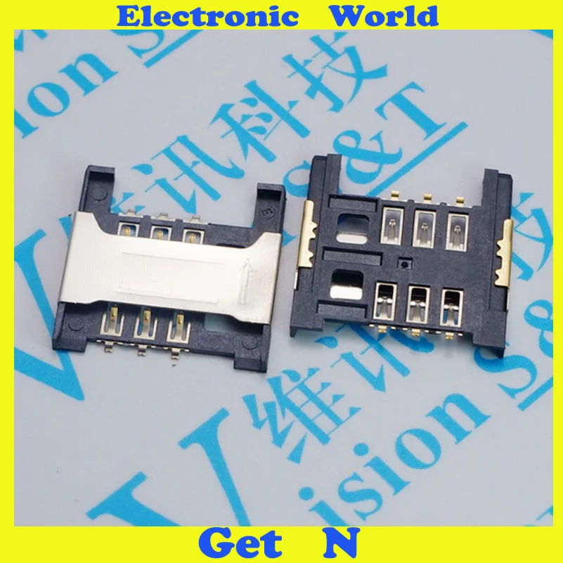 

200pcs SIM Card Holder Tray Connector 1.8 thick 6Pins for Mobile Phone
