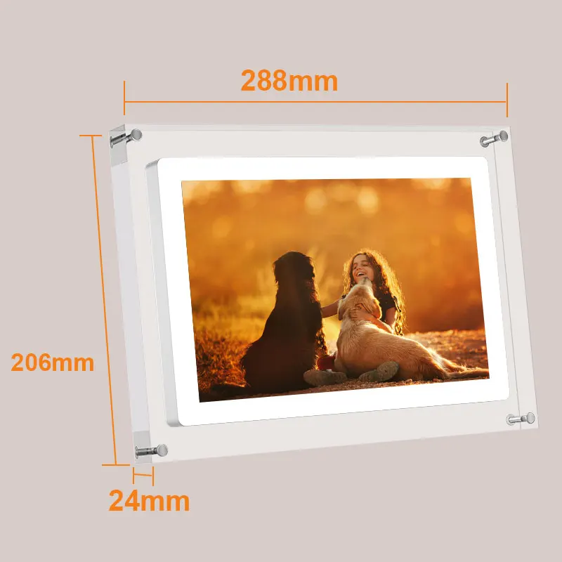 10.1inch Acrylic digital photo frame 1280x800 With Battery 4G Memory Tyep C NFT Picture Display video frame view 3