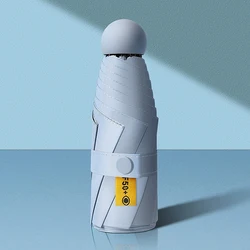 Ultra - Lightweight Compact Travel Umbrella with UV Protection and Sunshade Capsule Design - Sky blue