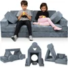 Children's Sofas, LX15 14pcs Modular Kids Play Couch, Child Sectional Sofa, Fortplay Bedroom and Playroom Furniture for Toddlers 1