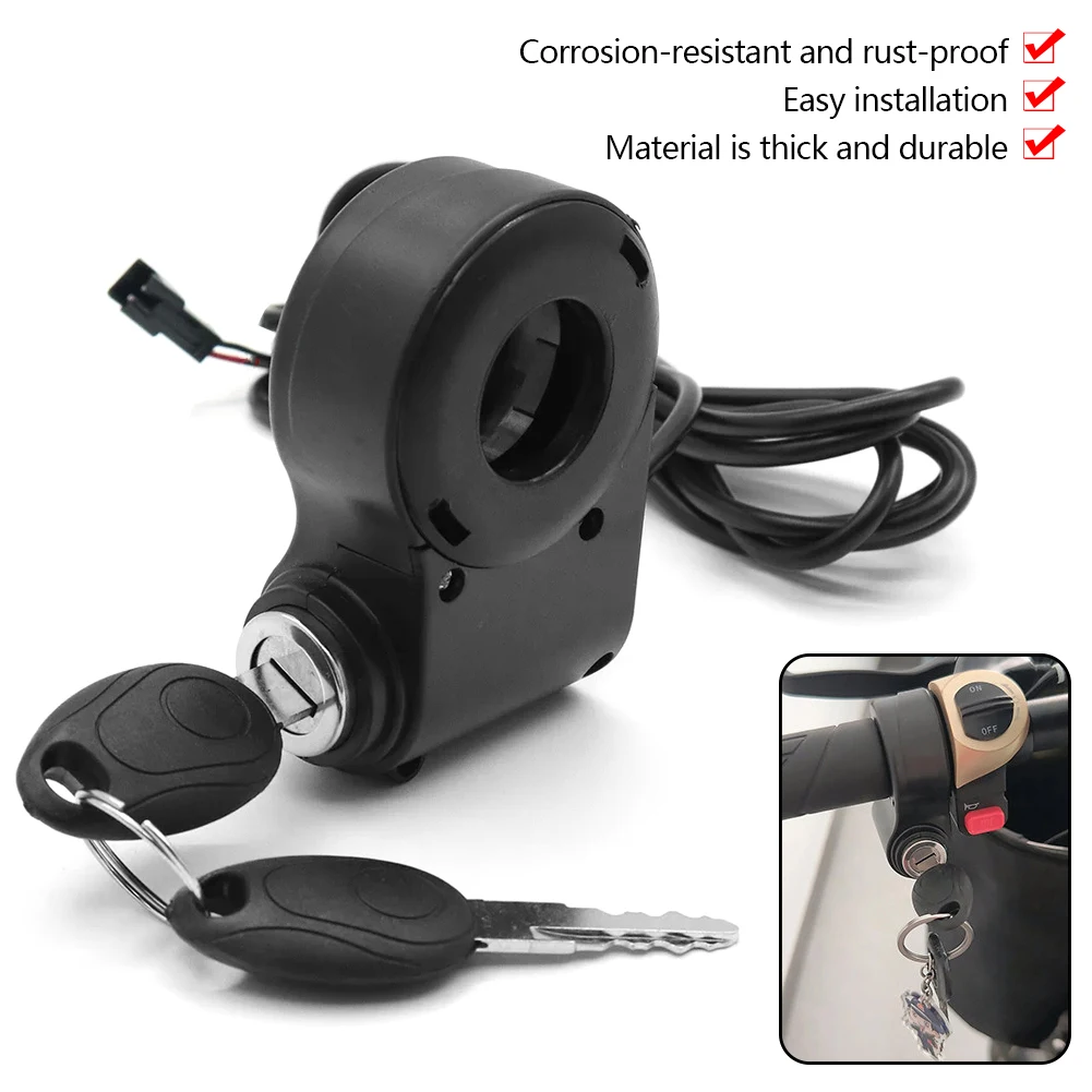 Electric Scooter Anti-Theft Ignition Lock & Key Set – Durable Replacement Core