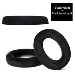 Premium Replacement Ear Pads and Headband Cushion (Black velvet 1 set)