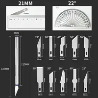 13pcs Metal Carving Knife Portable Storage Box includes 3pcs Carving Handles 10pcs Knife Blades DIY Repair Tools Carving Knife 5