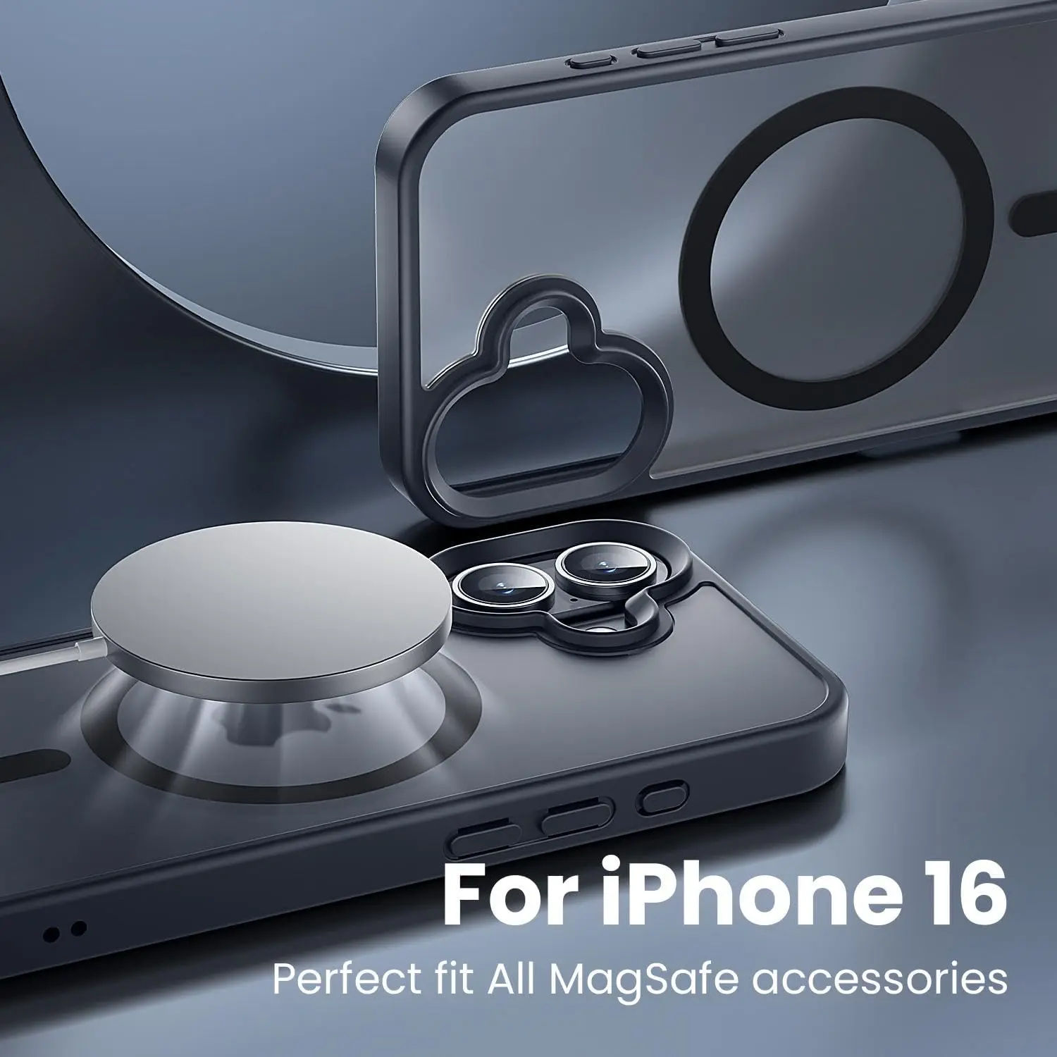 Sleek Black Magnetic Matte Phone Case with MagSafe Compatibility