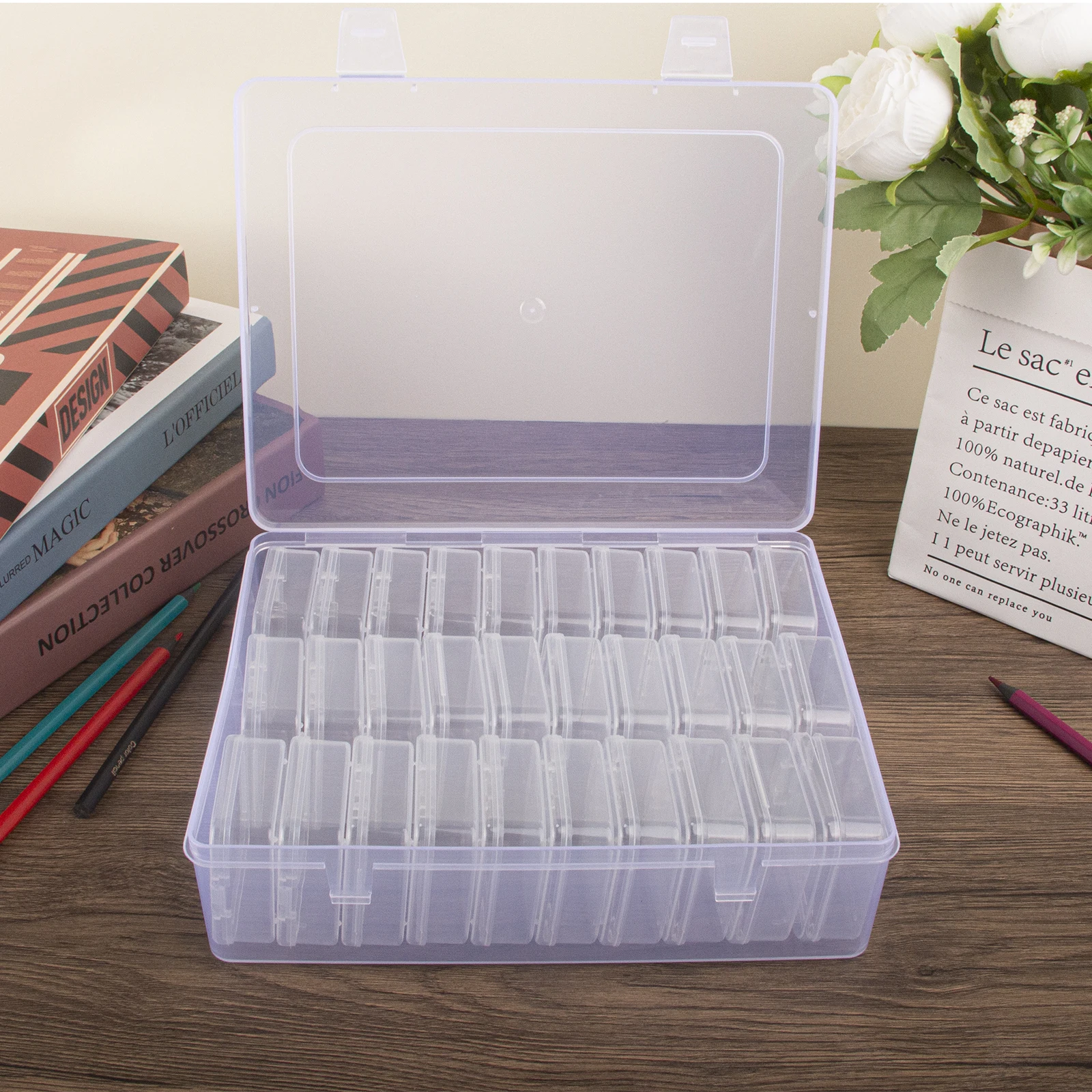 30pcs/set DIY Diamond Painting Embroidery Storage Box Nail Art Jewelry Rhinestone Mosaic Storage Container Box