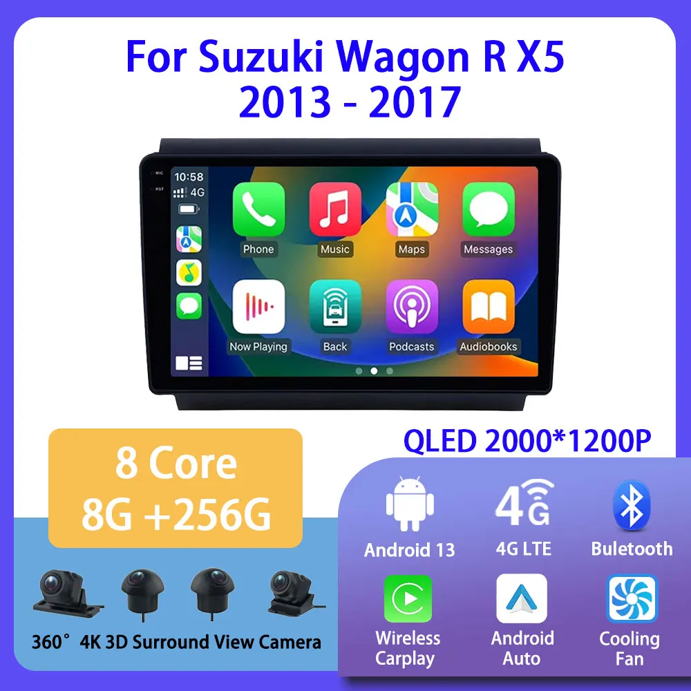 

Android 13 For Suzuki Wagon R X5 2013 - 2017 Car Radio Multimedia Video Player Navigation For Android Auto Carplay Wifi GPS
