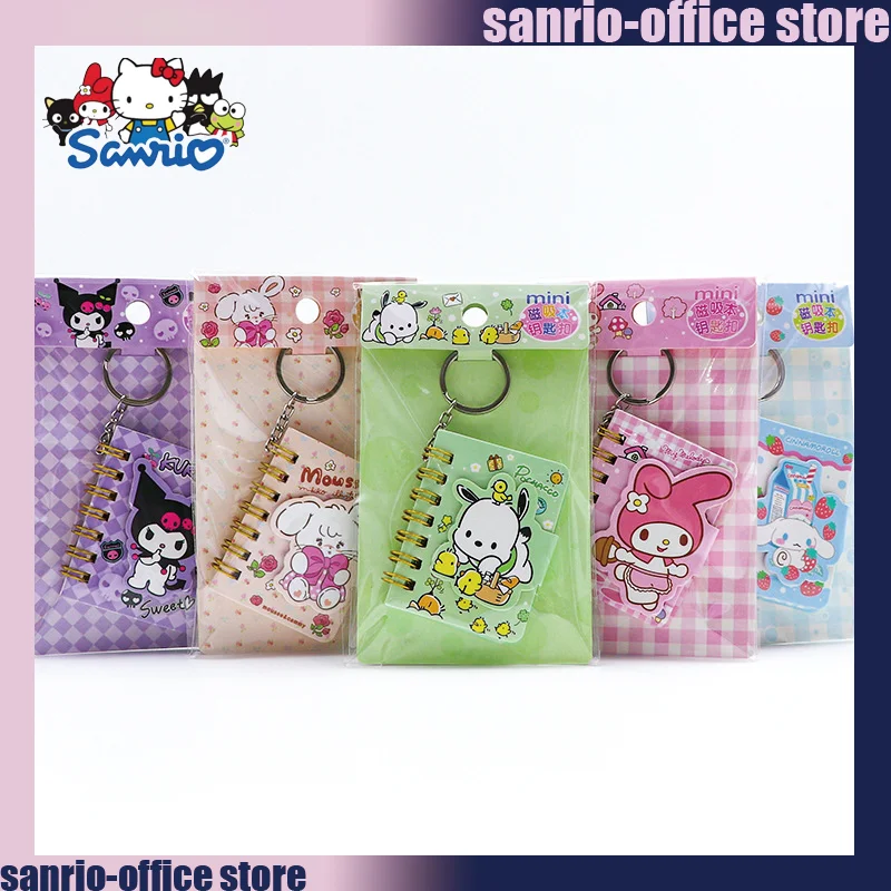 

12pcs Cartoon Sanrio Magnet Mini Keychain Portable Notebooks Student Loose Leaf Diary Book Words Books School Supplies Wholesale