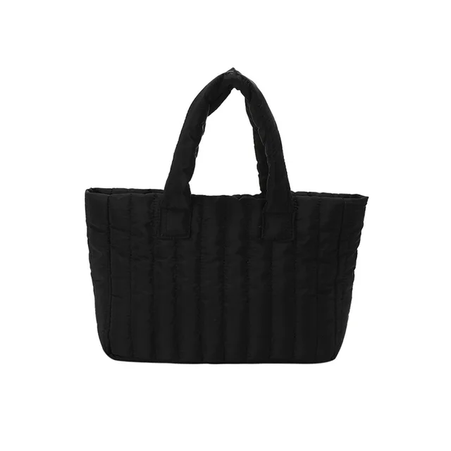 1pcs Ladies Tote Bags Large Capacity Cotton Padded Bag Solid Color Casual Fashion Nylon Elegant for handbag 5