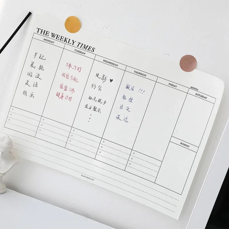 Agenda Settimanale e Mensile Non Datata, Quaderno per Appunti e Pianificazione, Planner per Studio, Cancelleria Coreana, Articoli per Ufficio e Scuola - immagine 4
