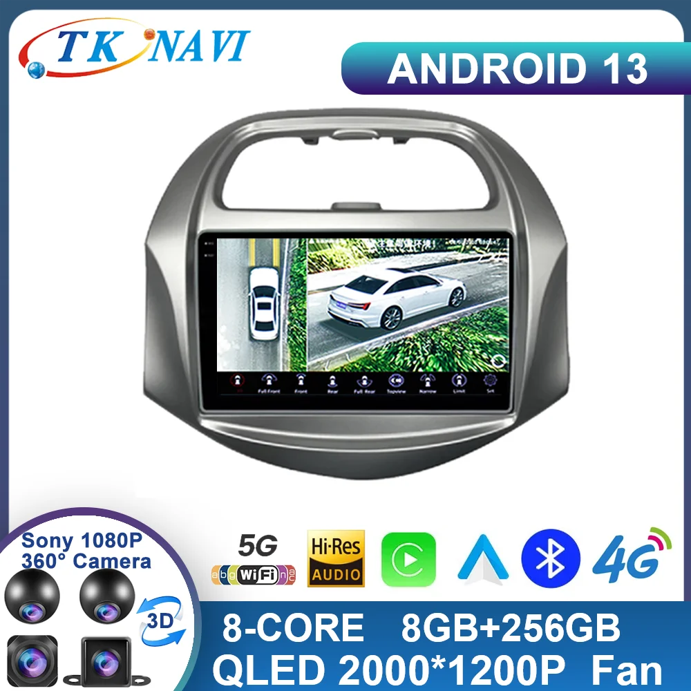 

9 Inch Android 13 For Chevrolet SPARK BEAT 2018 - 2019 Car Radio Video WIFI 2K DSP Navigation GPS ADAS Multimedia AHD BT No 2din