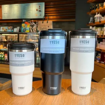 Voeso's-Tasse à café portable avec isolation double couche et isolation froide, crème glacée, acier inoxydable, grande capacité, nouveau 1