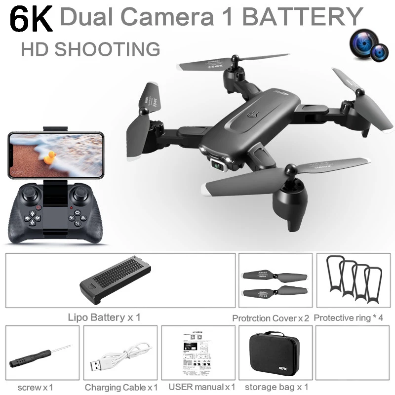 V12 2022 RC Drone 6K Profesional HD Camera Wide Angle Camera RC Quadcopter With WiFi Fpv Portable Mini Foldable Drone Child Toys phantom 6 ch remote control quadcopter RC Quadcopter