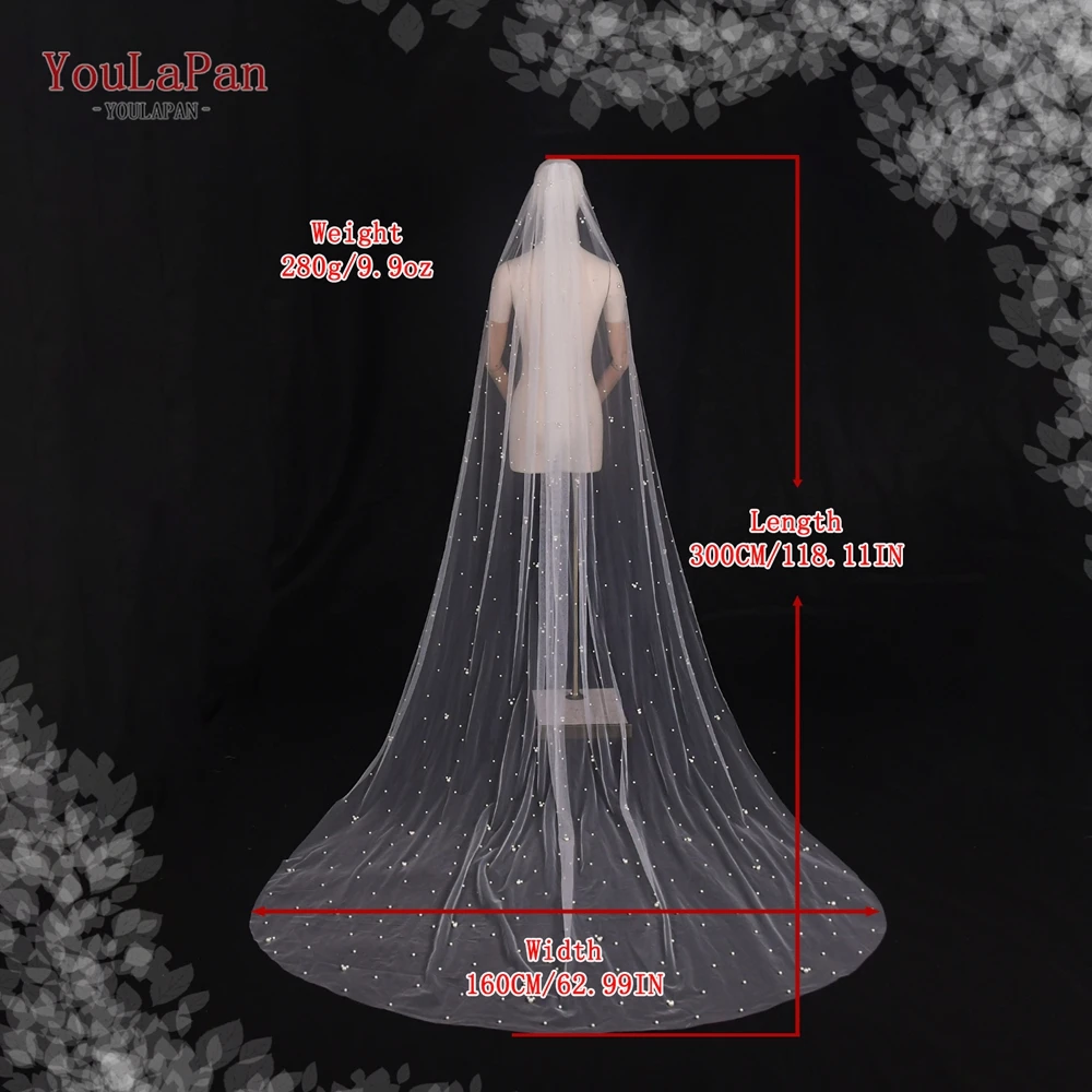 YouLaPan Milky Way Pearl Veil Bridal Veils Wedding Short 1 Tier Mix Pearls Wedding Veils for Bride Decoration V130