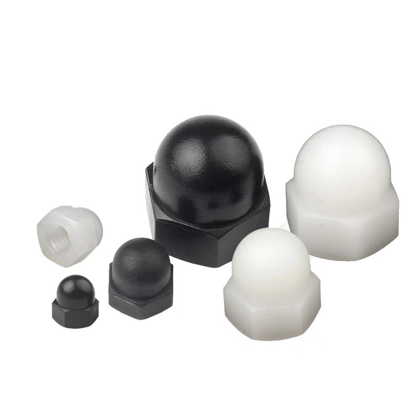 Nylon Acorn Cap Dome Nuts White/ Black Plastic Hexagon Hex Nut M3 M4 M5 M6 M8 M10 M12 M14 M16 M18 M20 for Insulation USE