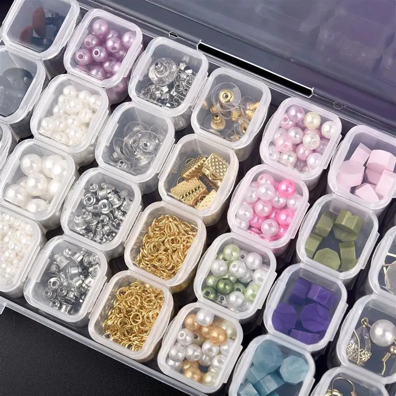 28 Slots Adjustable Plastic Storage Box Storage Box Case For Jewelry Diamond Embroidery Craft Bead Pill Holder Tool