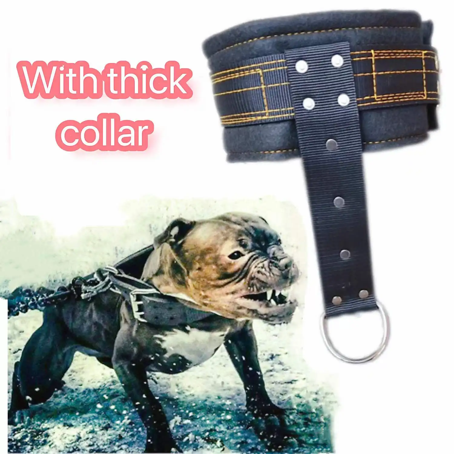 Collar de algodón grueso Pitbull Bulldog, suministros de entrenamiento de pesas para perros medianos y grandes, cadena de remolque, equipo neumáticos, suministros para mascotas - AliExpress
