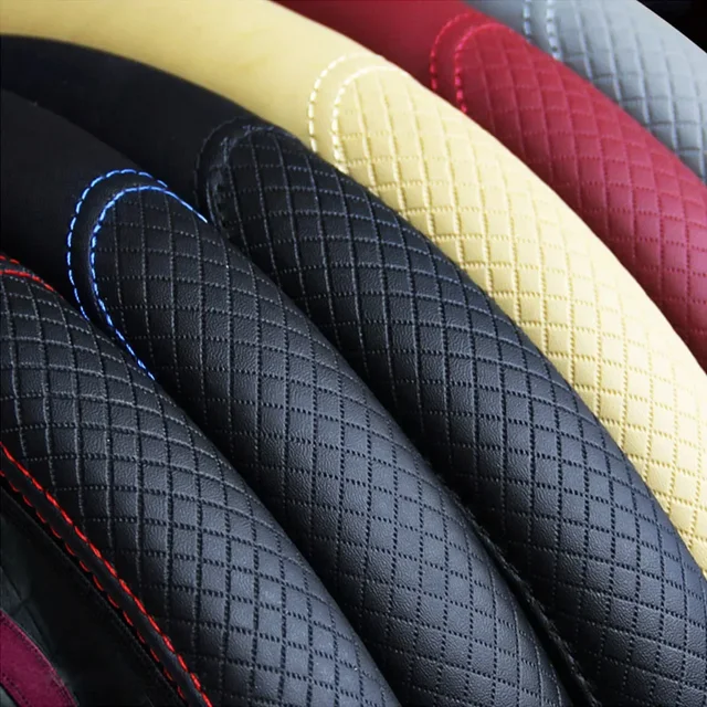 Universal Car Steering Wheel Cover Skidproof Auto Steering- Wheel Cover Anti-Slip Embossing Leather Car-styling Car Accessories 6