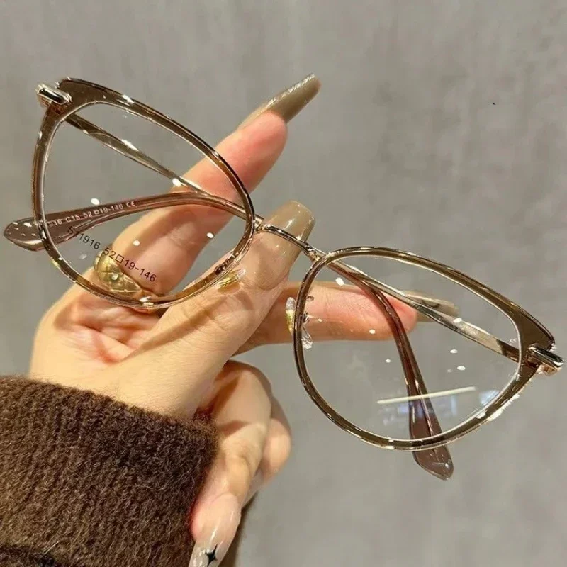 Women Cat Eye Finished Myopia Glasses Men New Style Blue Light Blocking Glasses Trendy Retro Near Sight Eyeglasse for Ladies - 4