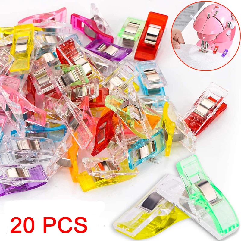 

50PCS Multipurpose Sewing Clips Colorful Clips Plastic Craft Crocheting Knitting Safety Clips Assorted Color Binding Clips Paper