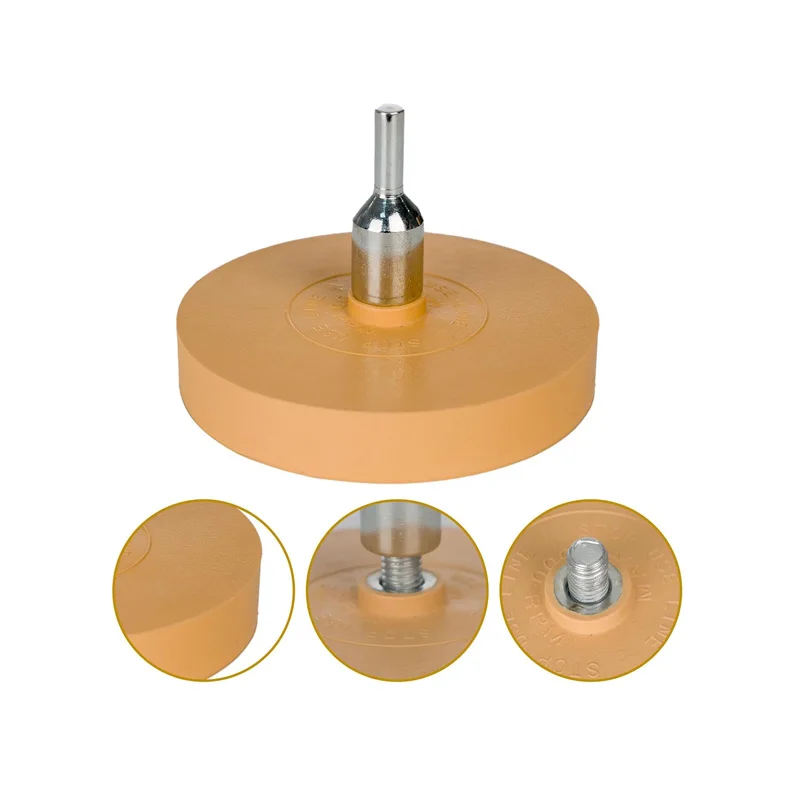 35 4 inch Eraser Wheel Decal Remover Razor Blade Scraper Adhesive Rubber Eraser Wheel Drill Car Vinyl Sticker Remover Tool