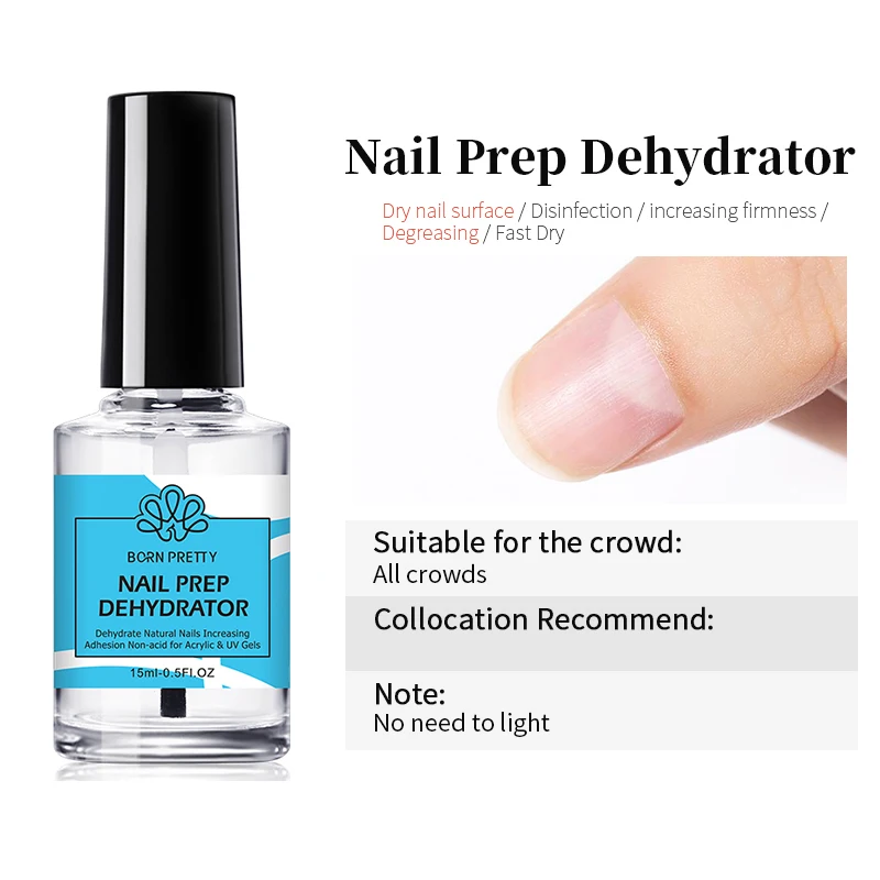 BORN PRETTY 15ml Nail Primer Nail Prep Dehydrate Base Top Coat Gel Nail Polish No Need Of UV LED Lamp Nail Art Varnish Manicure 3