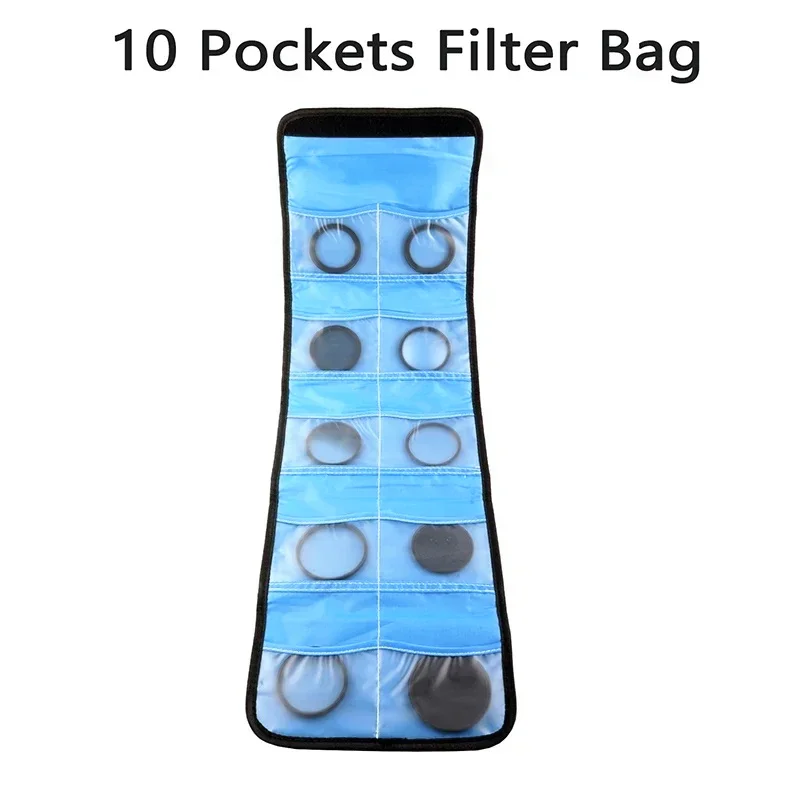 Foldable Camera Lens Filter Wallet with Multiple Pockets - Durable Nylon Storage Case