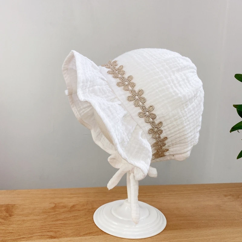 Summer Newborn Baby Hat Cute Lace Flower Thin Sun Hat Toddler Princess Baby Girl Bonnet Newborn Beanie Caps Photography Props cheap baby accessories	