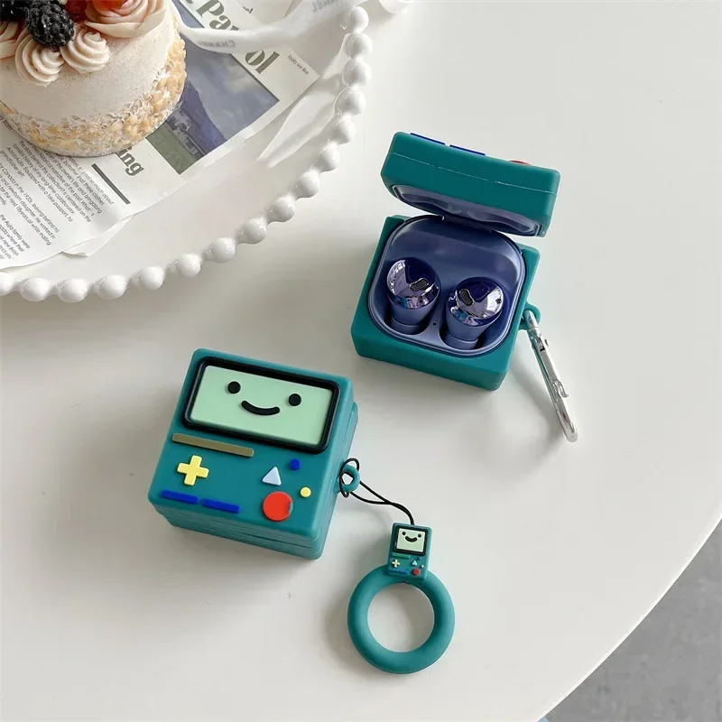 

For Samsung Galaxy Buds pro Buds Live Buds 2 Buds2 pro Charging Box Cute Cartoon Games console Silicone earphone Case with Ring