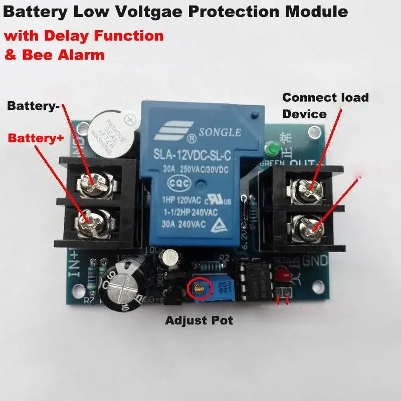 Interruttore Di Protezione Sottotensione 12V Per Batteria – Modulo Di Controllo Carica Con Display LED E Regolazione