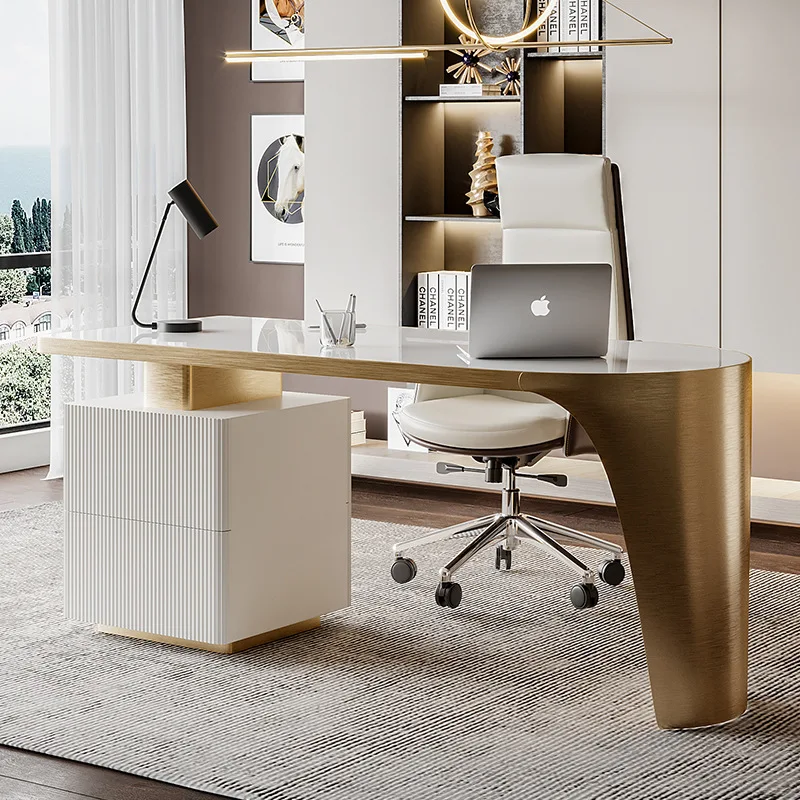 Description Picture 6 of itemItalian Light Luxury Desk Modern Simple Small Apartment Slate Computer Desks Multifunctional Home Innovative Design Table