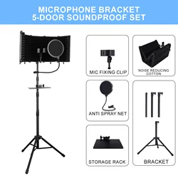 Multi - Panel Professional Studio Microphone Isolation Shield (Recording set)