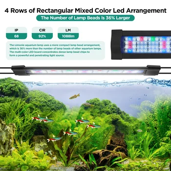 Lominie-LED Aquarium Lights, Planted Tank, Freshwater Light, Full Spectrum Fish Tank and Bracket, 28cm-44cm 2