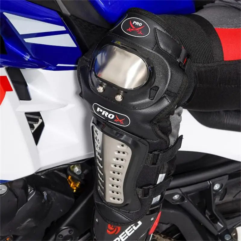 Lot De 4 Genouillères Moto Acier Inoxydable - Protections Genoux Coudes Motocross - Neuf