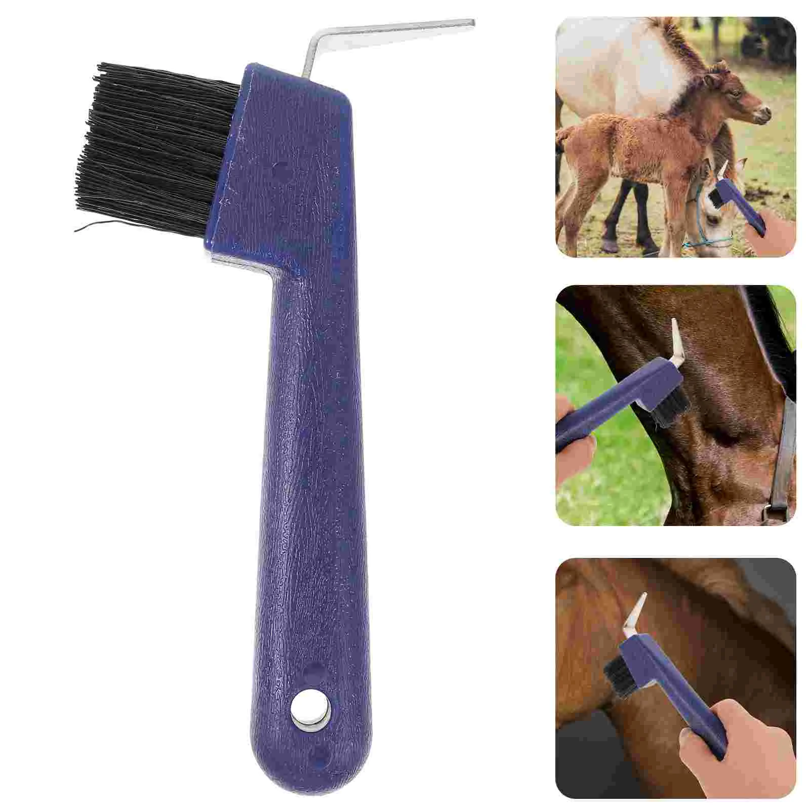 Plastic Horse Hoof Pick Brush Grip Hoof Pick Handle Cleaning Brush Horseshoe Grooming Tool Portable Hoof Pick Horse
